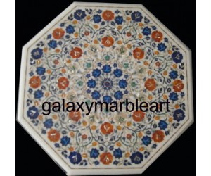 Marble inlay carpet design table top 26" WP-2639